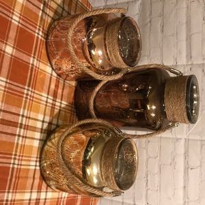 3 Mercury glass, lighted (batteries AAA) jars